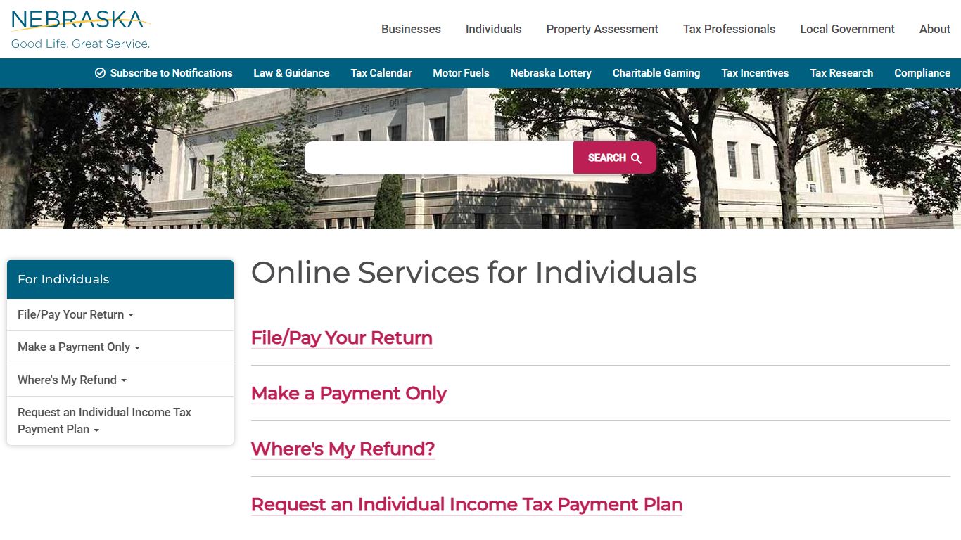 Online Services for Individuals | Nebraska Department of Revenue